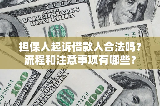 武汉担保人起诉借款人合法吗？流程和注意事项有哪些？