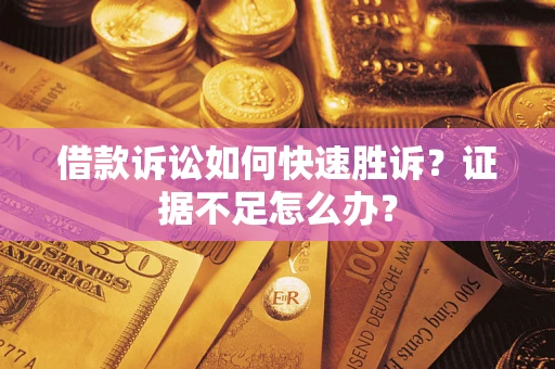 武汉借款诉讼如何快速胜诉？证据不足怎么办？