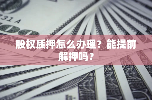 武汉股权质押怎么办理？能提前解押吗？